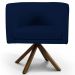 Kit 2 Poltronas Decorativas Base Giromad Madeira Betina B-304 Veludo Azul Marinho - Domi