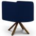 Kit 2 Poltronas Decorativas Base Giromad Madeira Betina B-304 Veludo Azul Marinho - Domi