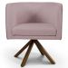 Kit 2 Poltronas Decorativas Base Giromad Madeira Betina B-305 Veludo Rosê - Domi