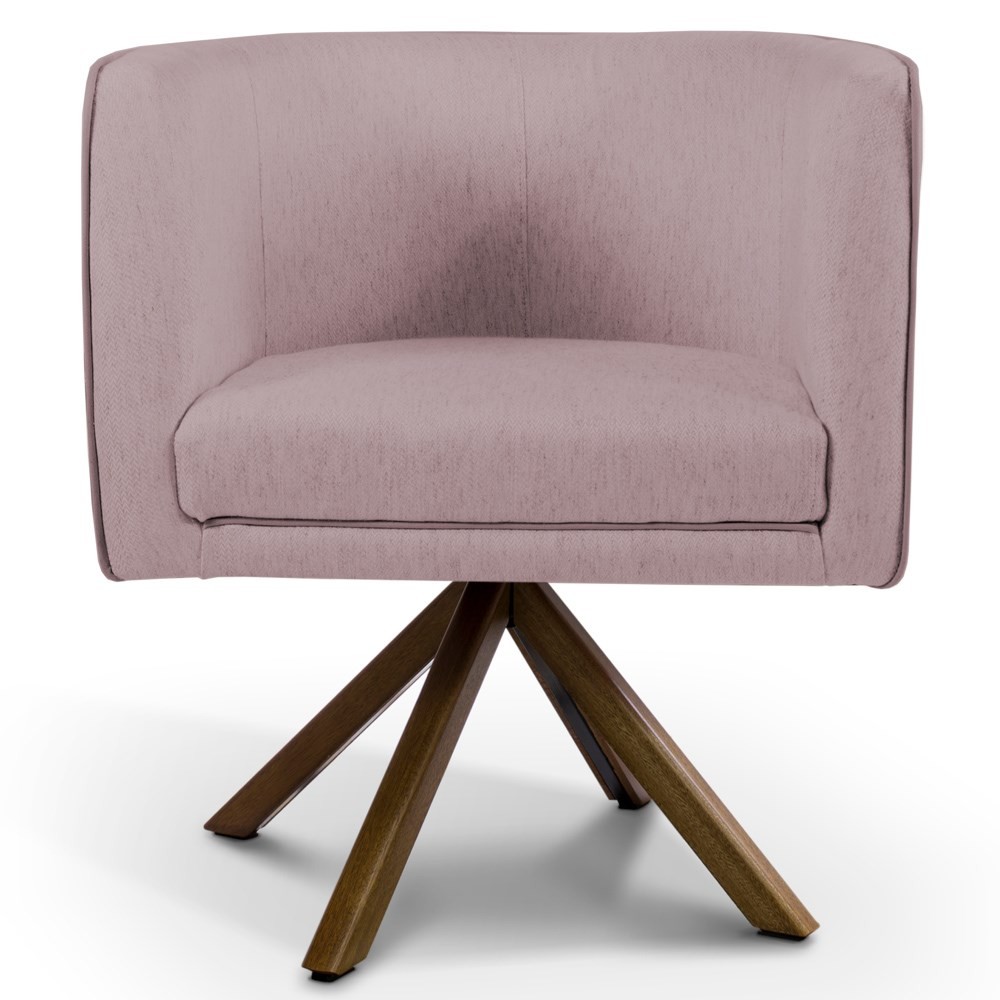 Kit 2 Poltronas Decorativas Base Giromad Madeira Betina B-305 Veludo Rosê - Domi