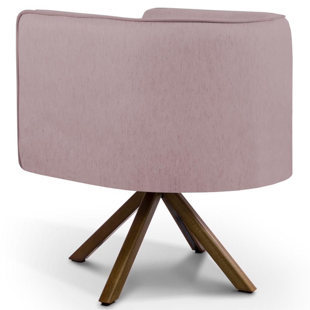 Kit 2 Poltronas Decorativas Base Giromad Madeira Betina B-305 Veludo Rosê - Domi
