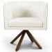 Kit 2 Poltronas Decorativas Base Giromad Madeira Betina B-309 Veludo Bege - Domi