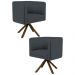 Kit 2 Poltronas Decorativas Base Giromad Madeira Betina B-317 Veludo Cinza - Domi