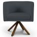 Kit 2 Poltronas Decorativas Base Giromad Madeira Betina B-317 Veludo Cinza - Domi