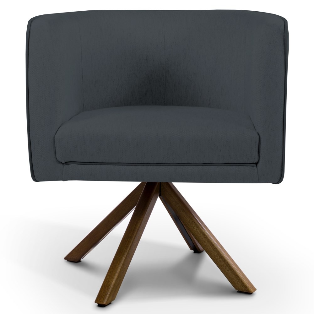 Kit 2 Poltronas Decorativas Base Giromad Madeira Betina B-317 Veludo Cinza - Domi