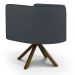 Kit 2 Poltronas Decorativas Base Giromad Madeira Betina B-317 Veludo Cinza - Domi