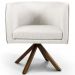 Kit 2 Poltronas Decorativas Base Giromad Madeira Betina B-443 Linho Bege - Domi