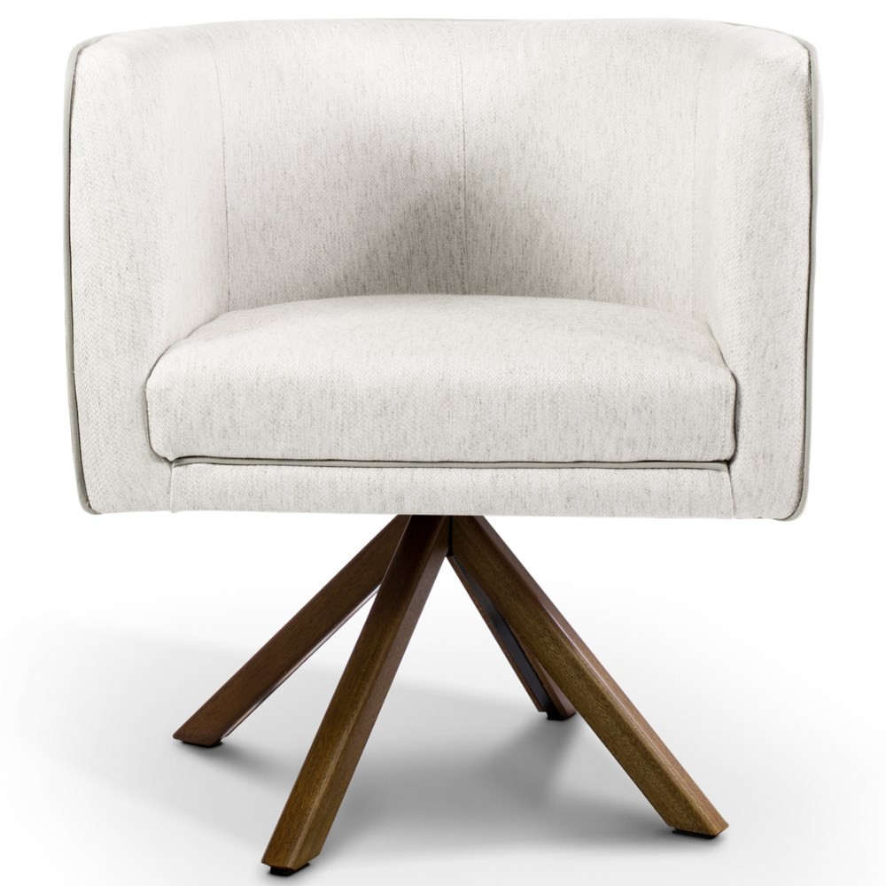 Kit 2 Poltronas Decorativas Base Giromad Madeira Betina B-443 Linho Bege - Domi