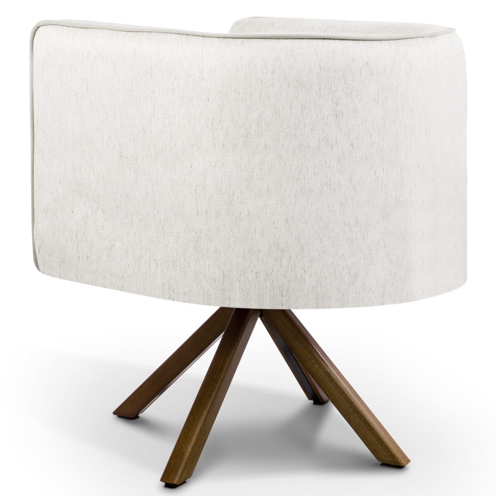 Kit 2 Poltronas Decorativas Base Giromad Madeira Betina B-443 Linho Bege - Domi
