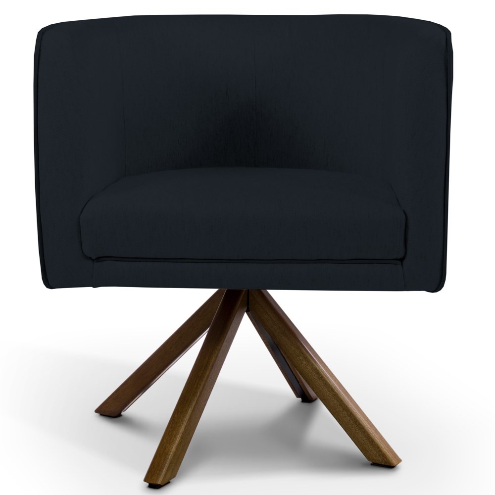 Kit 2 Poltronas Decorativas Base Giromad Madeira Betina C-05 Corano Preto - Domi