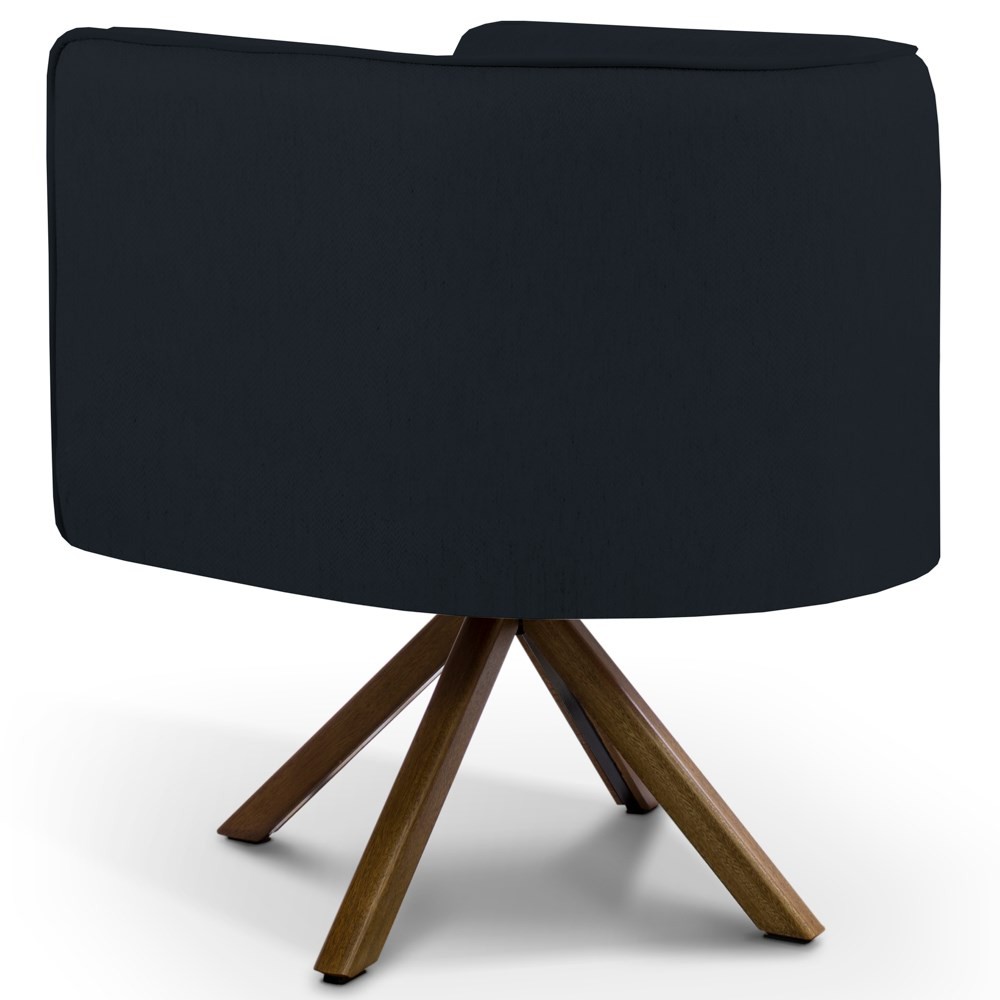 Kit 2 Poltronas Decorativas Base Giromad Madeira Betina C-05 Corano Preto - Domi