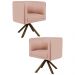 Kit 2 Poltronas Decorativas Base Giromad Madeira Betina C-105 Linho Rosê - Domi