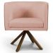 Kit 2 Poltronas Decorativas Base Giromad Madeira Betina C-105 Linho Rosê - Domi