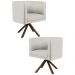 Kit 2 Poltronas Decorativas Base Giromad Madeira Betina C-107 Linho Cru - Domi