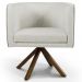 Kit 2 Poltronas Decorativas Base Giromad Madeira Betina C-107 Linho Cru - Domi