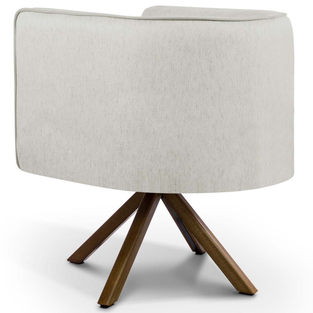 Kit 2 Poltronas Decorativas Base Giromad Madeira Betina C-107 Linho Cru - Domi