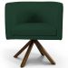 Kit 2 Poltronas Decorativas Base Giromad Madeira Betina C-117 Linho Verde Musgo - Domi