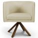 Kit 2 Poltronas Decorativas Base Giromad Madeira Betina C-129 Linho Bege - Domi