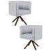 Kit 2 Poltronas Decorativas Base Giromad Madeira Betina C-315 Linho Cinza - Domi
