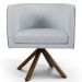 Kit 2 Poltronas Decorativas Base Giromad Madeira Betina C-315 Linho Cinza - Domi