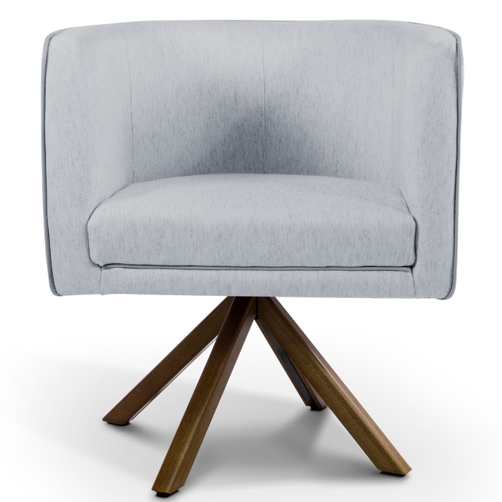 Kit 2 Poltronas Decorativas Base Giromad Madeira Betina C-315 Linho Cinza - Domi