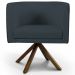 Kit 2 Poltronas Decorativas Base Giromad Madeira Betina C-465 Linho Chumbo - Domi