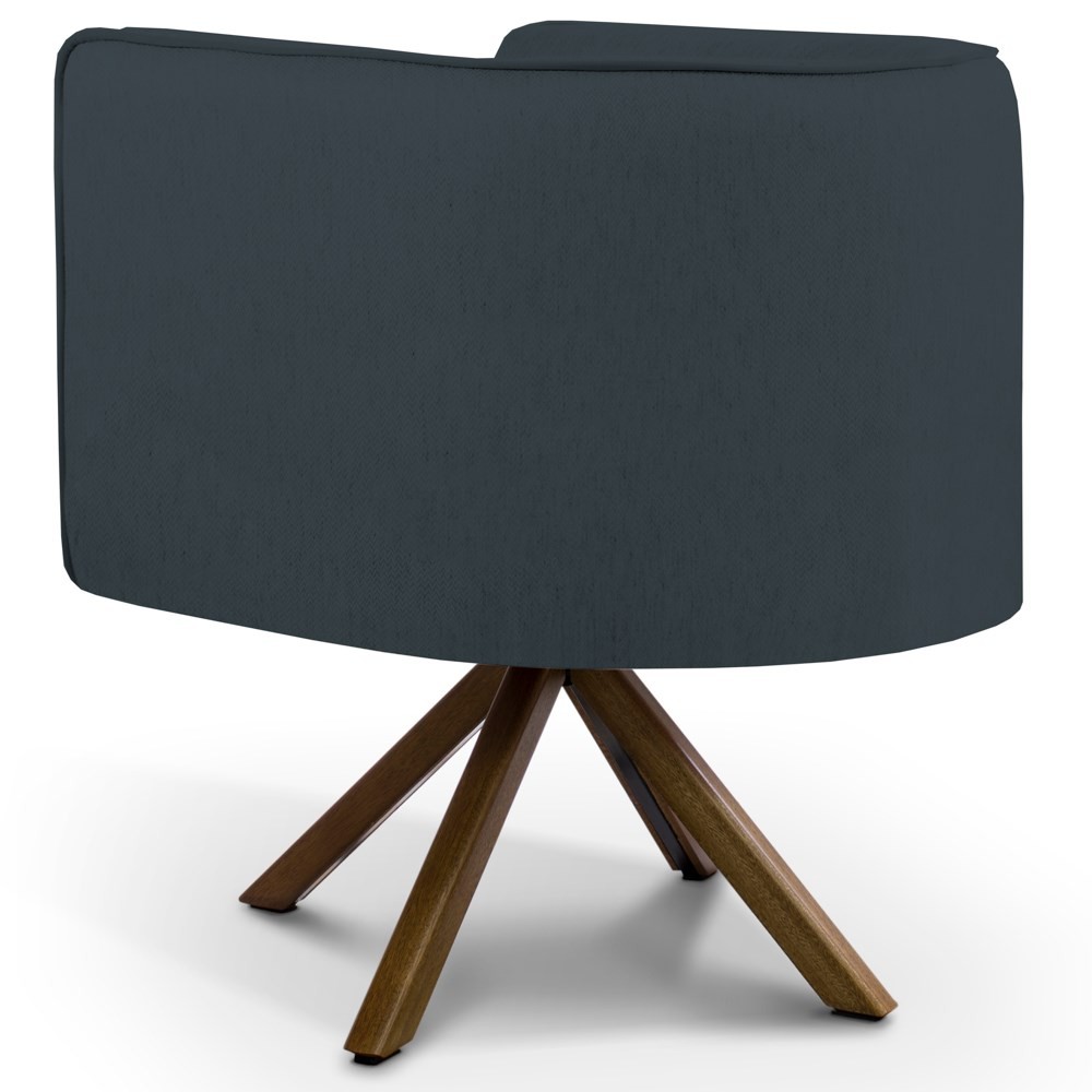 Kit 2 Poltronas Decorativas Base Giromad Madeira Betina C-465 Linho Chumbo - Domi