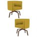 Kit 2 Poltronas Decorativas Base Ka Madeira Betina B-279 Veludo Mostarda - Domi