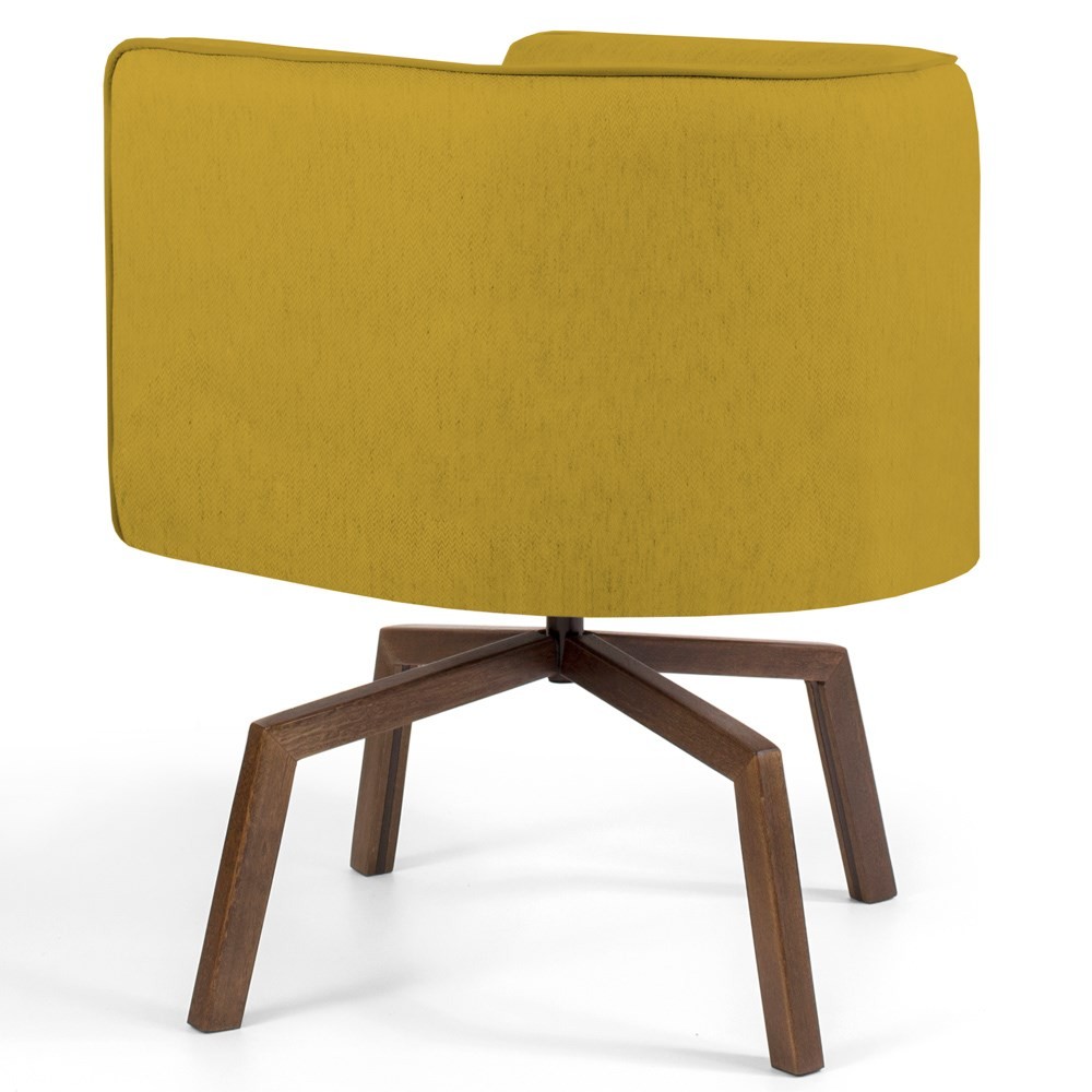 Kit 2 Poltronas Decorativas Base Ka Madeira Betina B-279 Veludo Mostarda - Domi