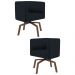 Kit 2 Poltronas Decorativas Base Ka Madeira Betina B-300 Veludo Preto - Domi