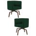 Kit 2 Poltronas Decorativas Base Ka Madeira Betina B-303 Veludo Verde Musgo - Domi