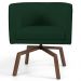 Kit 2 Poltronas Decorativas Base Ka Madeira Betina B-303 Veludo Verde Musgo - Domi