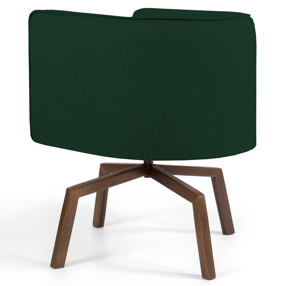Kit 2 Poltronas Decorativas Base Ka Madeira Betina B-303 Veludo Verde Musgo - Domi