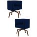 Kit 2 Poltronas Decorativas Base Ka Madeira Betina B-304 Veludo Azul Marinho - Domi
