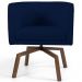 Kit 2 Poltronas Decorativas Base Ka Madeira Betina B-304 Veludo Azul Marinho - Domi