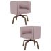 Kit 2 Poltronas Decorativas Base Ka Madeira Betina B-305 Veludo Rosê - Domi
