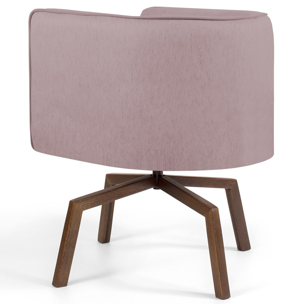 Kit 2 Poltronas Decorativas Base Ka Madeira Betina B-305 Veludo Rosê - Domi