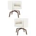 Kit 2 Poltronas Decorativas Base Ka Madeira Betina B-309 Veludo Bege - Domi