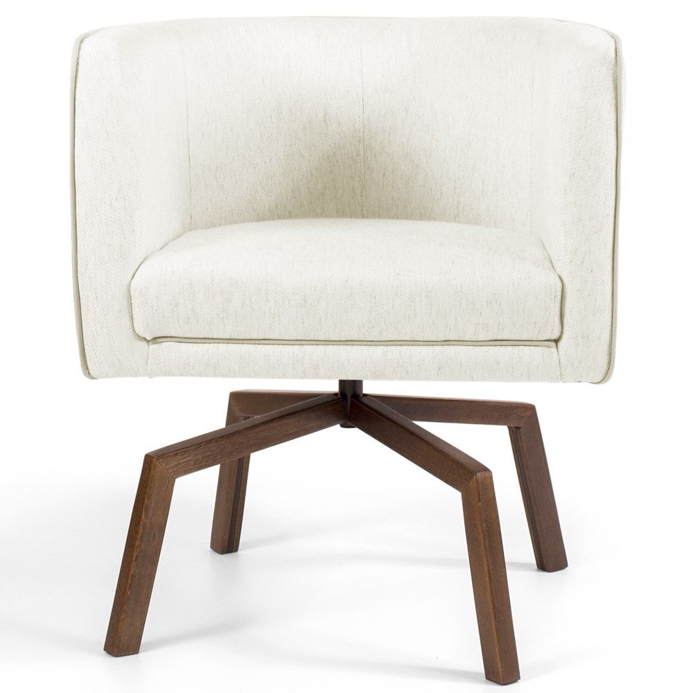 Kit 2 Poltronas Decorativas Base Ka Madeira Betina B-309 Veludo Bege - Domi