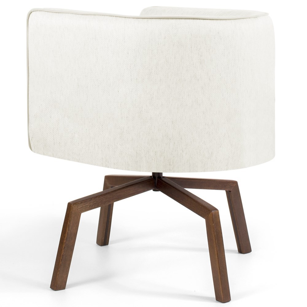 Kit 2 Poltronas Decorativas Base Ka Madeira Betina B-309 Veludo Bege - Domi