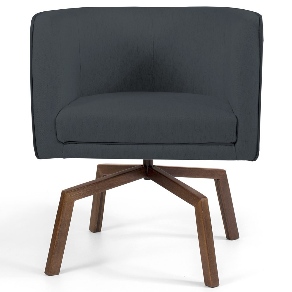 Kit 2 Poltronas Decorativas Base Ka Madeira Betina B-317 Veludo Cinza - Domi