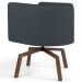Kit 2 Poltronas Decorativas Base Ka Madeira Betina B-317 Veludo Cinza - Domi
