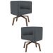 Kit 2 Poltronas Decorativas Base Ka Madeira Betina C-03 Corano Cinza - Domi