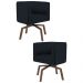 Kit 2 Poltronas Decorativas Base Ka Madeira Betina C-05 Corano Preto - Domi