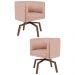 Kit 2 Poltronas Decorativas Base Ka Madeira Betina C-105 Linho Rosê - Domi