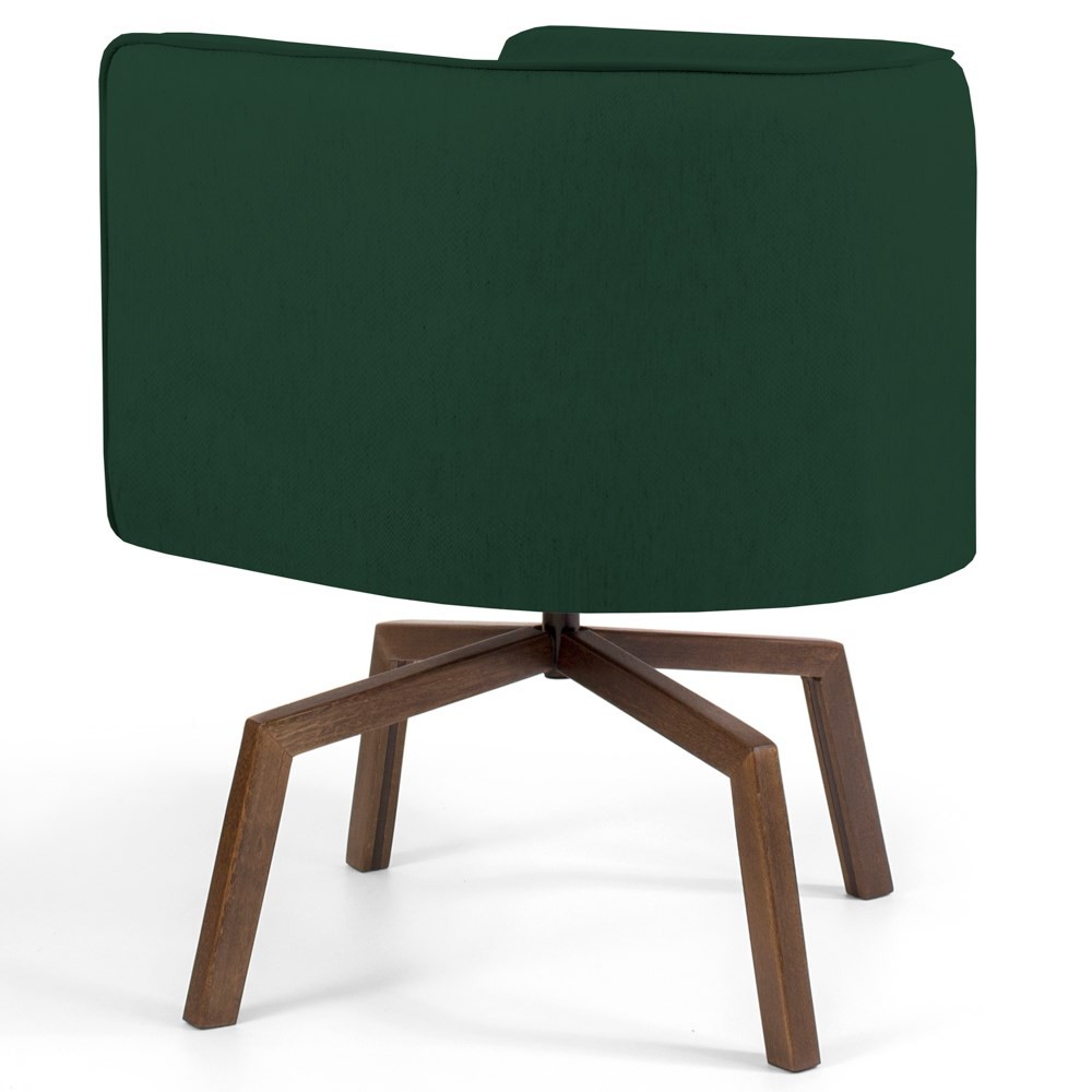 Kit 2 Poltronas Decorativas Base Ka Madeira Betina C-117 Linho Verde Musgo - Domi