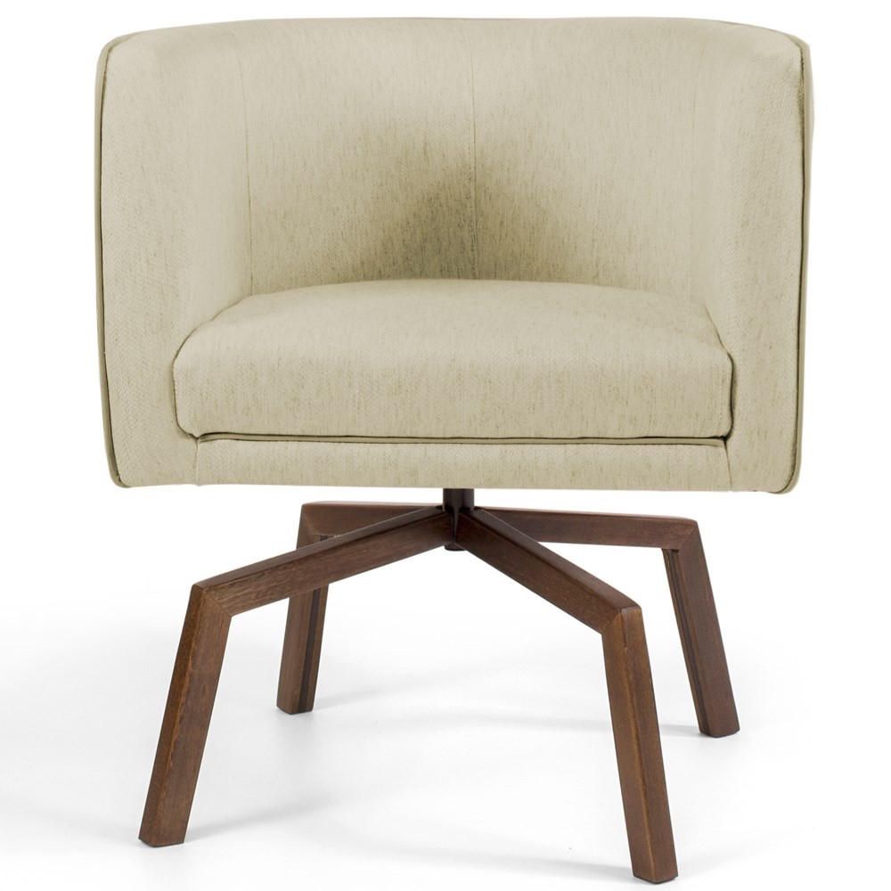 Kit 2 Poltronas Decorativas Base Ka Madeira Betina C-129 Linho Bege - Domi