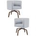 Kit 2 Poltronas Decorativas Base Ka Madeira Betina C-315 Linho Cinza - Domi