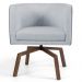 Kit 2 Poltronas Decorativas Base Ka Madeira Betina C-315 Linho Cinza - Domi