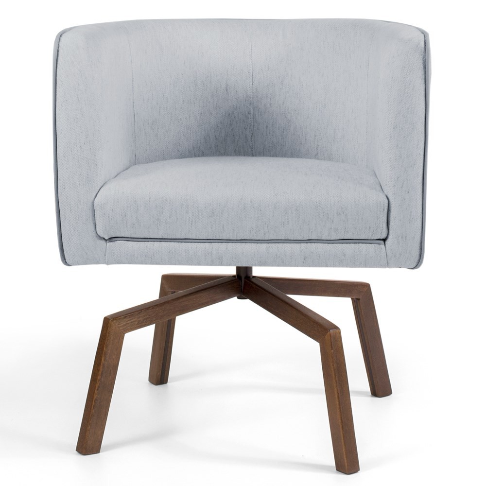 Kit 2 Poltronas Decorativas Base Ka Madeira Betina C-315 Linho Cinza - Domi